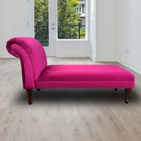 Armless Chaise Longue in Monaco Boysenberry Supersoft Velvet | Beaumont