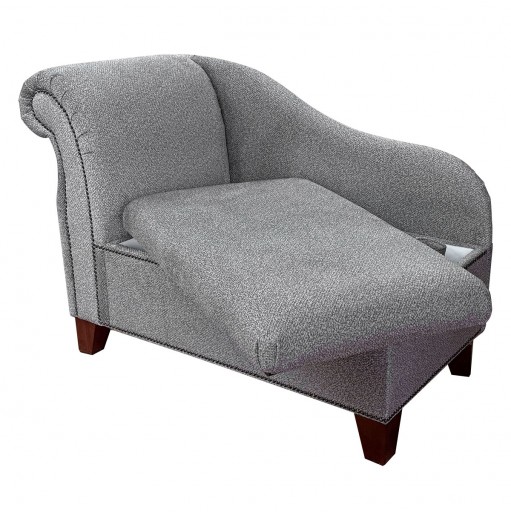 grey boucle chaise longue