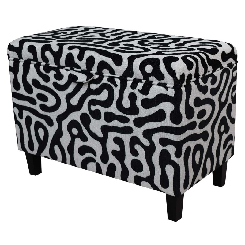 70cm Storage Ottoman in Rosso Heavyweight Fluid Zebra Fabric | Beaumont
