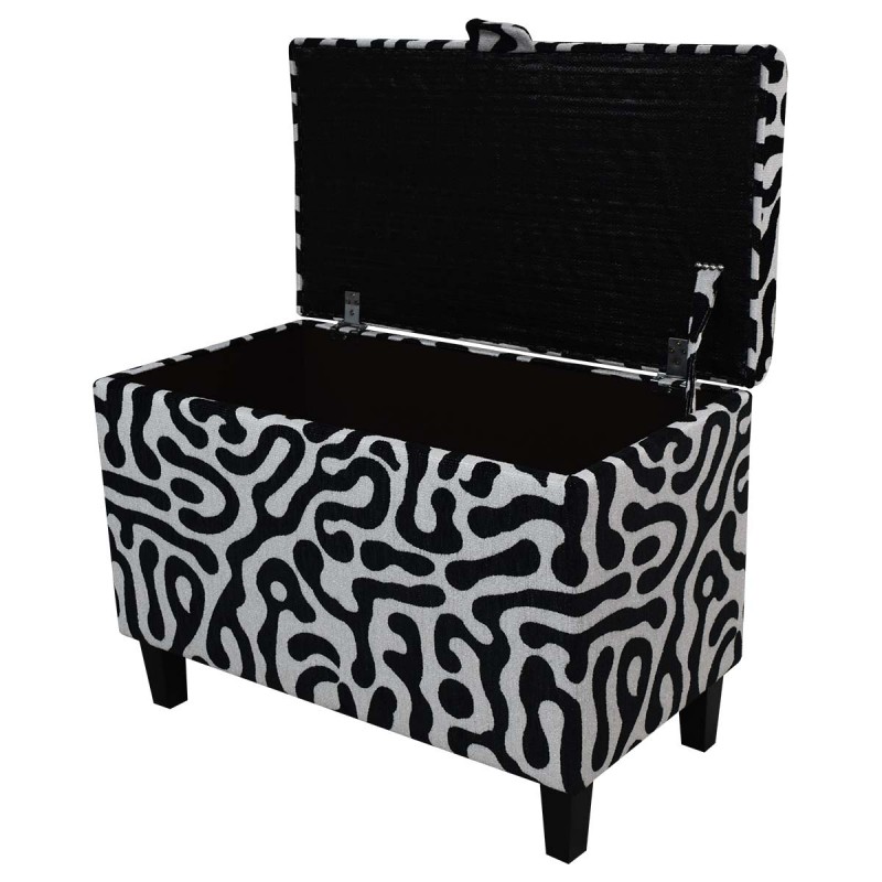 70cm Storage Ottoman in Rosso Heavyweight Fluid Zebra Fabric | Beaumont