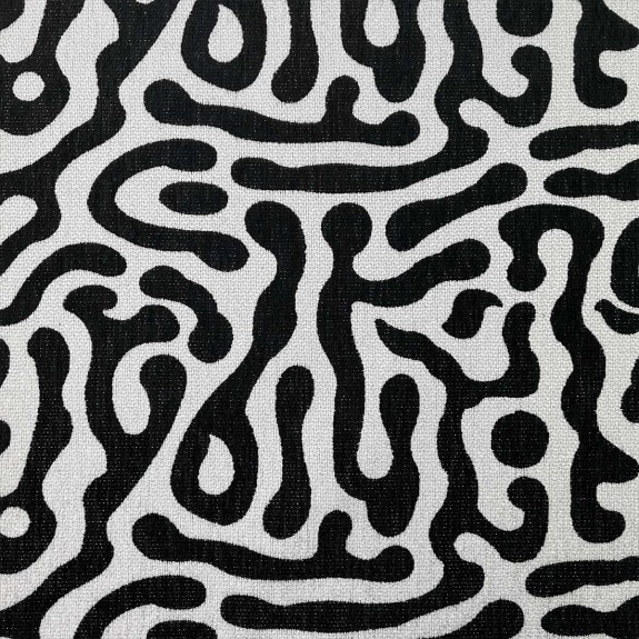 70cm Tall Storage Ottoman in Rosso Heavyweight Fluid Zebra Fabric