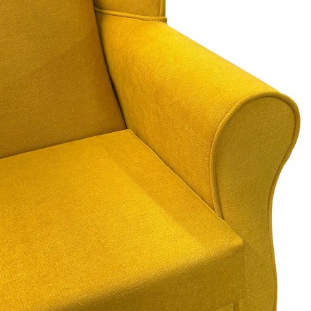 High Back Chair in Luna Mustard Nanoclean Fabric LUN4017 | Beaumont
