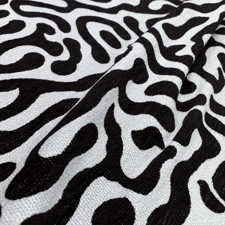 Rosso Fluid Zebra Fabric