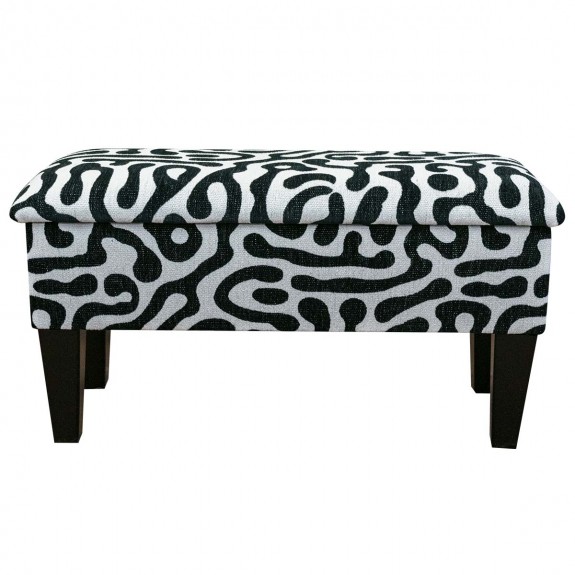 Medium Dressing Table Storage Stool in Rosso Heavyweight Fluid Zebra Fabric