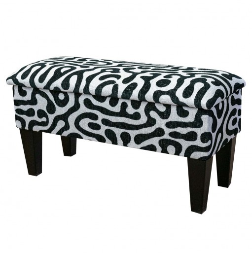 Zebra print stool with storage