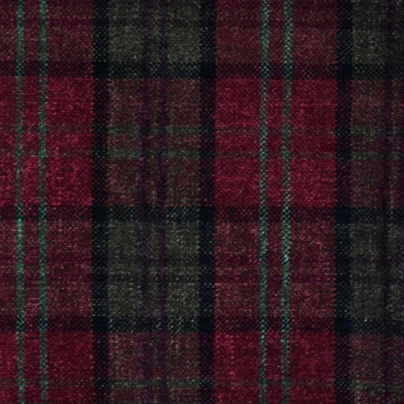 LUXE 31.5" Compact Window Seat Settle in Lana Red Tartan Fabric