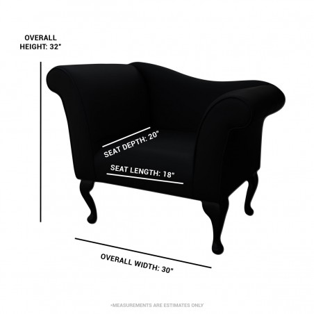 navy chaise chair dimensions