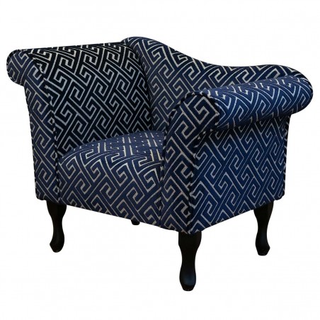 Designer Chaise Chair in Navy Fabric