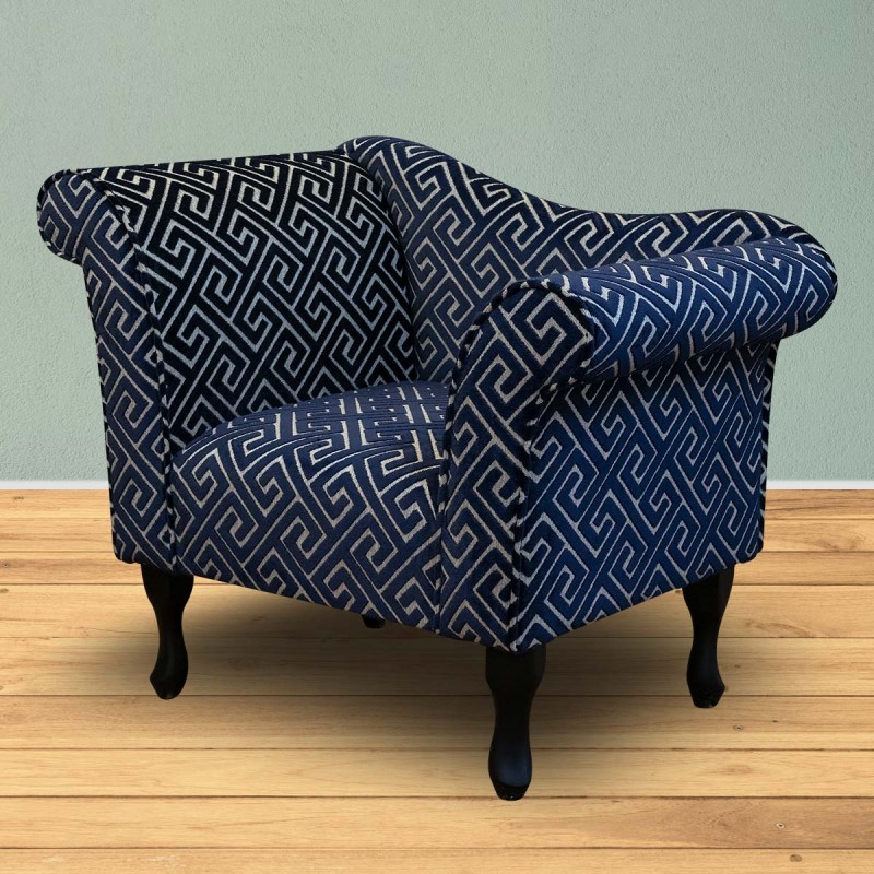 Navy Abstract Chaise Chair