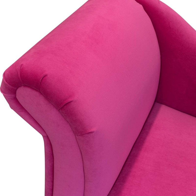 Medium Chaise Longue in AquaVelvet Fuchsia Velvet SR19212| Beaumont