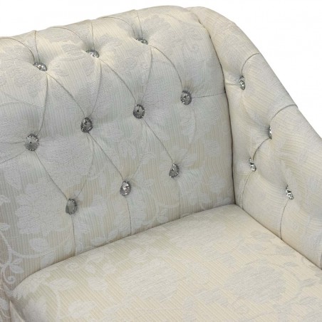 Diamante Buttoned Chaise Longue in Woburn Floral Oyster Fabric | Beaumont