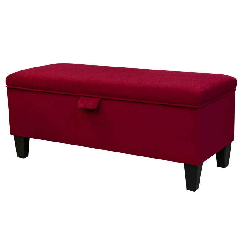 Storage Bench Stool in Notting Hill Wine Velvet Fabric | Beaumont