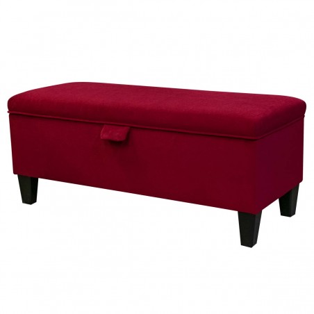 Storage Bench Stool in Notting Hill Wine Velvet Fabric | Beaumont