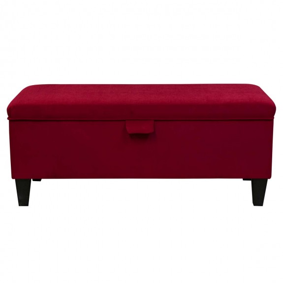 Storage Bench Stool in Notting Hill Plain Wine Velvet Fabric