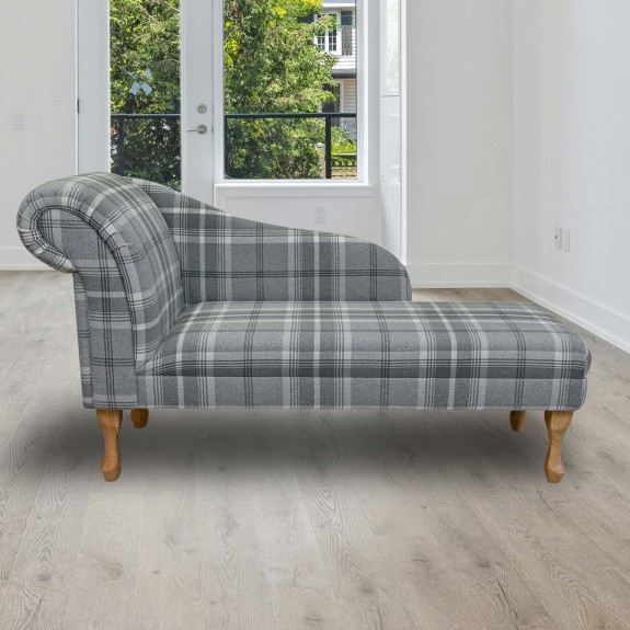 Grey Tartan Chaise Longue