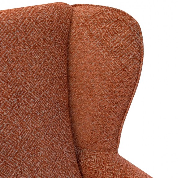Large Terracotta High Back Chair in Bergamo Crosshatch Fabric