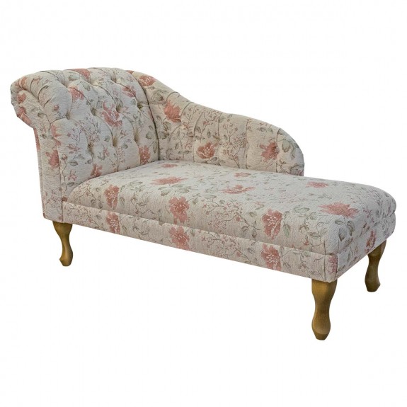 Vintage floral button-back chaise longue