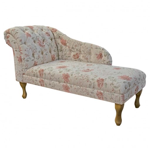 Vintage floral button-back chaise longue