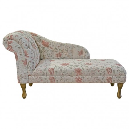 Buttoned Chaise Longue in Camden Floral Oyster Fabric | Beaumont