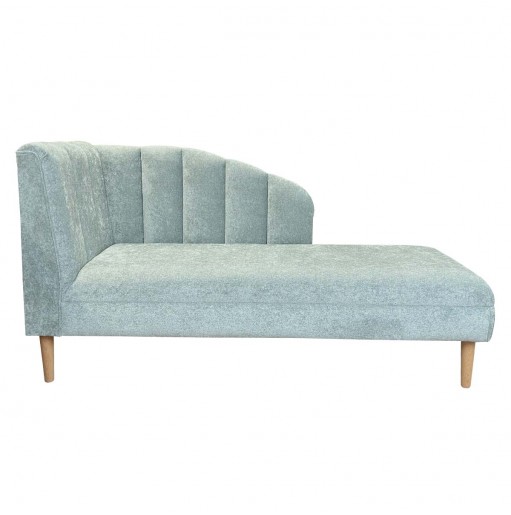 70" Large Seashell Chaise Longue Daybed in Belvedere Aqua Textured Chenille Fabric