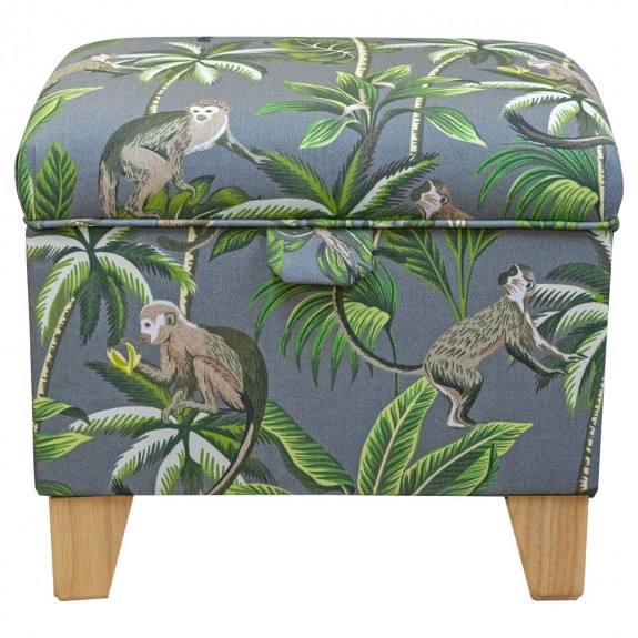 Extension Ottoman in Monkey Grey Cotton Fabric
