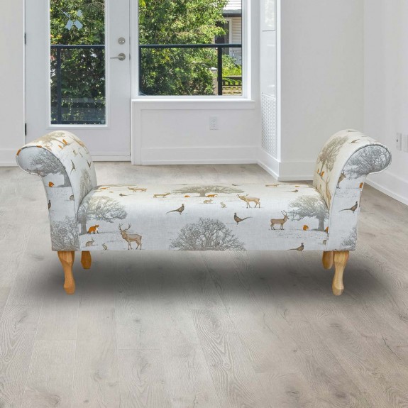 Window Seat Settle in Tatton Cotton