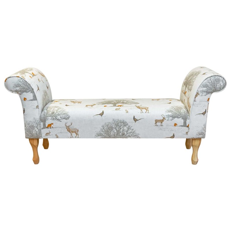 56" Medium Window Seat Settle in Tatton Cotton Fabric | Beaumont UK