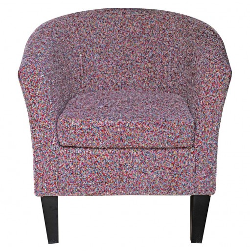 Designer Multi Coloured Tub Chair in Olbia Bubblegum Chenille Fabric
