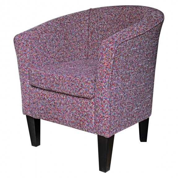 Designer Multi Coloured Tub Chair in Olbia Bubblegum Chenille Fabric