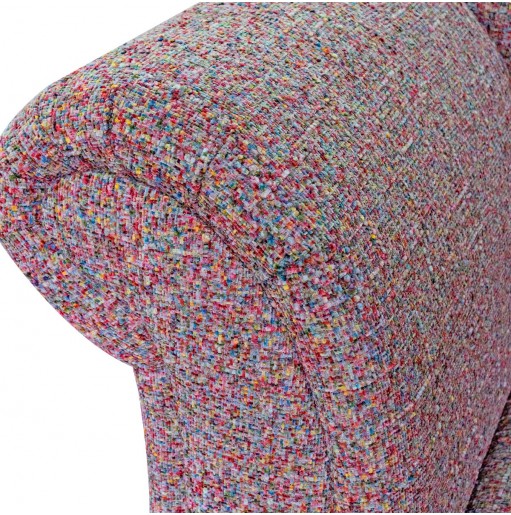 60" Large Chaise Longue in Olbia Bubblegum Multicoloured Chenille Fabric