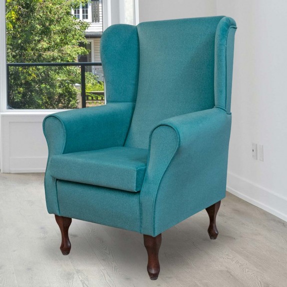 Wingback Chair in Arlington Peacock Wool Effect Fabric | Beaumont