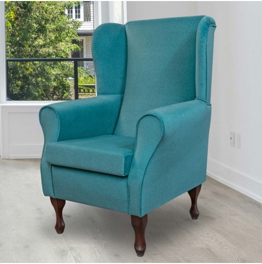Wingback Chair in Arlington Peacock Wool Effect Fabric | Beaumont