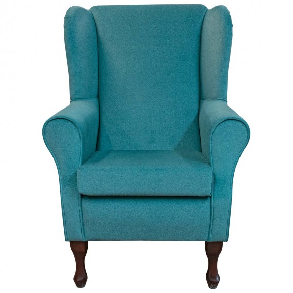 Standard Wingback Fireside Chair in Arlington Peacock Wool Effect Fabric