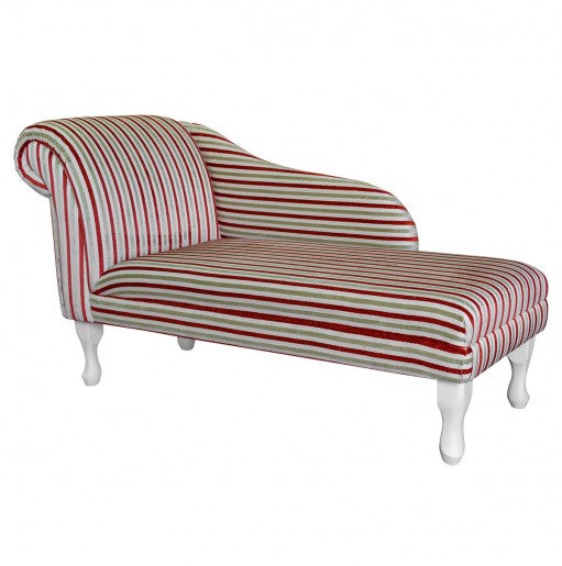 LUXE 52" Medium Chaise Longue in an Eleganza Henna Gold Stripe Fabric