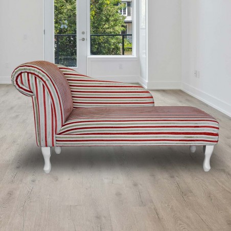 Chaise Longue in an Eleganza Henna Gold Stripe Fabric