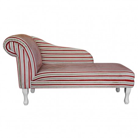 Chaise Longue in Eleganza Henna Gold Stripe Fabric SR17272 | Beaumont