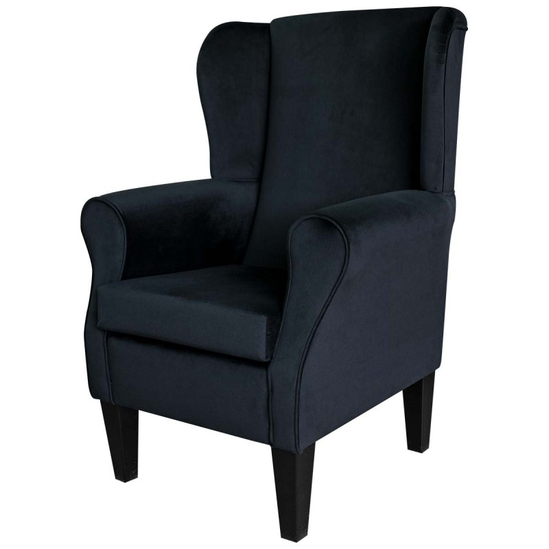 Black Matt Velvet Armchair