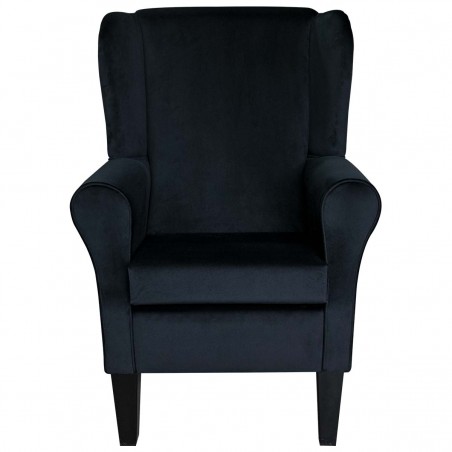 Wingback Chair in Cambio Jet Matt Luxury Velvet Fabric | Beaumont