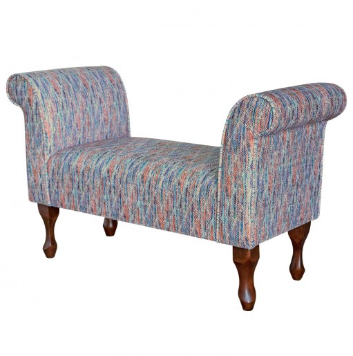 LUXE 41" Standard Settle in Accento Leaf Rainbow Fabric