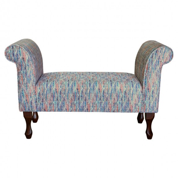 LUXE 41" Standard Settle in Accento Leaf Rainbow Fabric