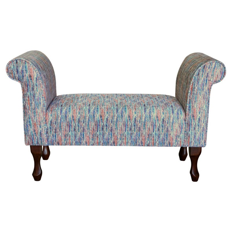 41" Window Seat | Accento Leaf Rainbow Upholstered Bench