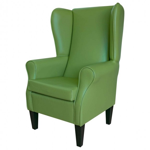 Large Olive Green High Back Chair in Lisbon Contract Vinyl