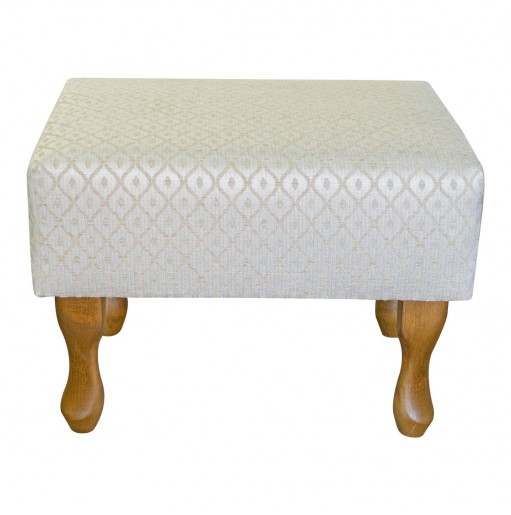 Small Footstool in Woburn Trellis Beige Fabric