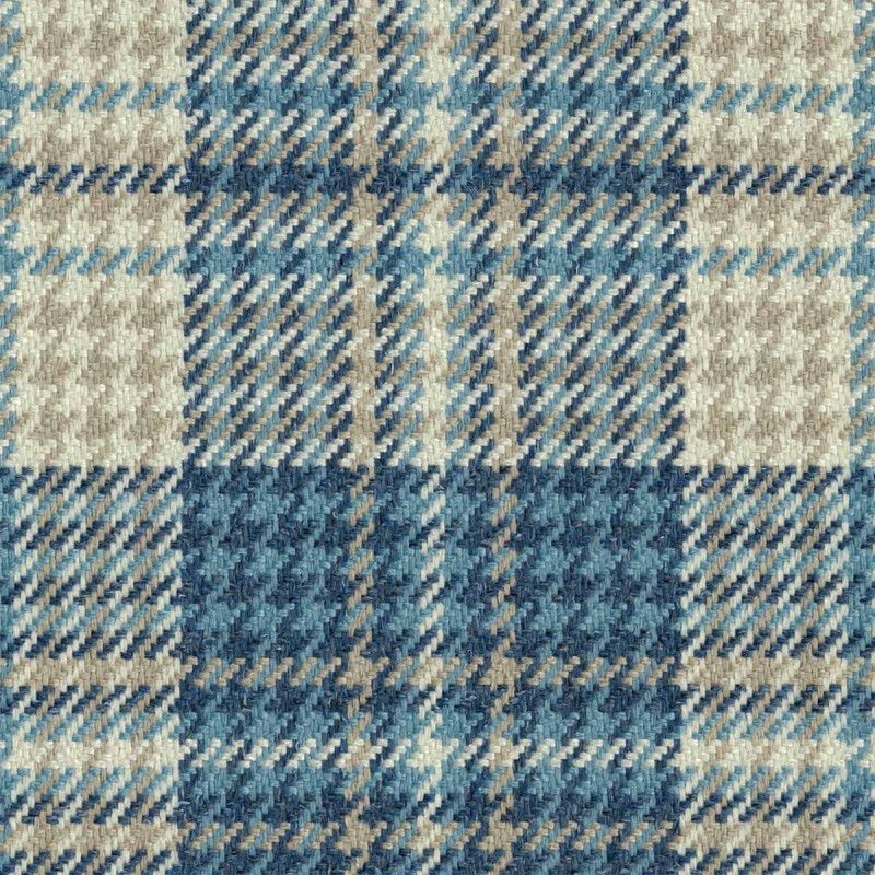 Bologna Marine Houndstooth Tartan Fabric