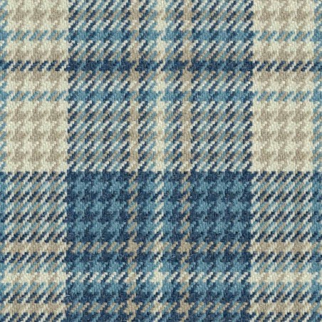 Bologna Marine Houndstooth Tartan Fabric