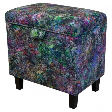 velvet multicoloured pouffe