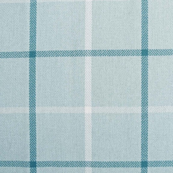 Square Blue Check Storage Pouffe in Piazza Ocean Window Pane Fabric