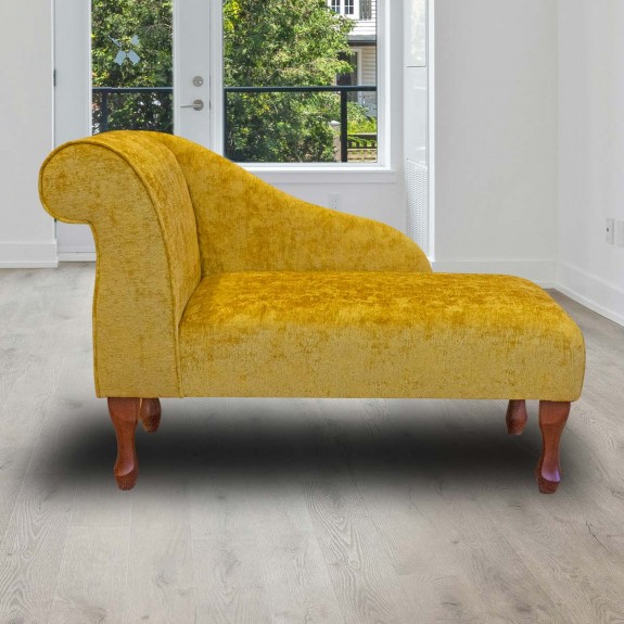 yellow chenille chaise longue