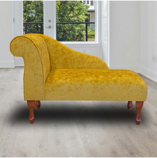 yellow chenille chaise longue