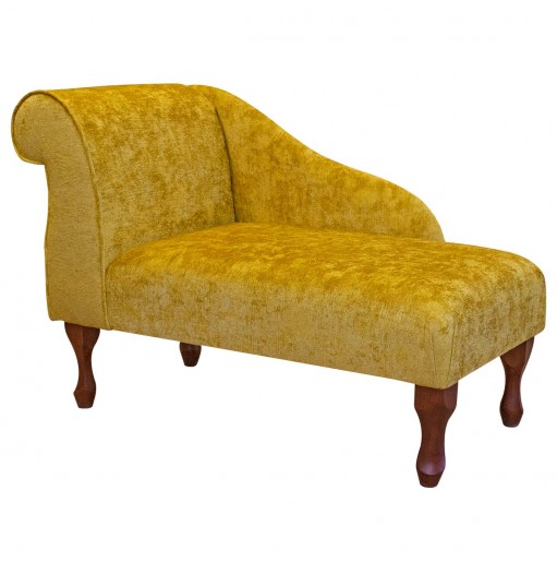 41" Mini Chaise Longue in Nuovo Butterscotch Chenille Fabric